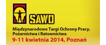 Logotyp targów: SAWO Międzynarodowe Targi Ochrony Pracy, Pożarnictwa i Ratownictwa