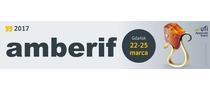Logotyp targów: AMBERIF 2017 - Międzynarodowe Targi Bursztynu, Biżuterii i Kamieni Jubilerskich